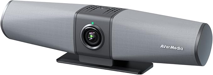 AVerMedia PA511D- 4K Video Conference Camera Speakerphone Echo Cancellation Autoframing Zoom Certified Wired Network and One Cable Connection - Webcam for PC Tripod &amp Monitor