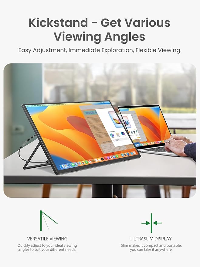 Portable Monitor 24.5” 240Hz Gaming Monitor with FreeSync HDR 0.1ms 180° Adjustable stand &amp VESA USB-C &amp HDMI 2000:1 Contrast 400Nits IPS Large Travel Second Screen for Laptop Game Con