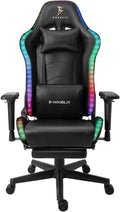 TBQATNTS Ergonomic Massage Gaming Chair with SpeakersGaming Chair Massage with Led RGB Lights and Footrest7-Point Massage Gaming Chair for Adultswith FootrestAdjustable Armrest HeightBlack