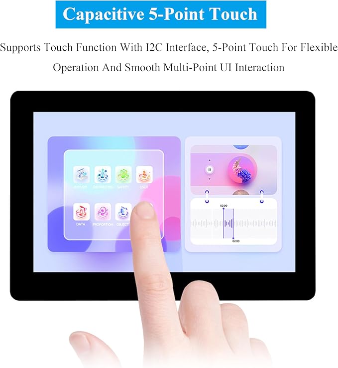 ESP32-S3 5inch Capacitive Touch Screen Development Board 5-Point Touch LCD Display 1024 x 600 Pixel 32-Bit LX7 Dual-Core Processor Support W-i-F-i&ampB L E with Onboard Antenna (Upgraded Ver )
