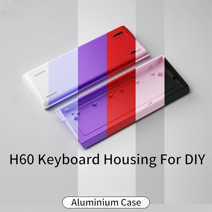 FKZ H60 Aluminum Keyboard Case60% Compact Customized Mechanical Gaming Keyboard Housing Compatible with Wooting60/Win60/GH60/MADLIONS MAD60HE/61Keys Barebones Keyboard DIY (Black)