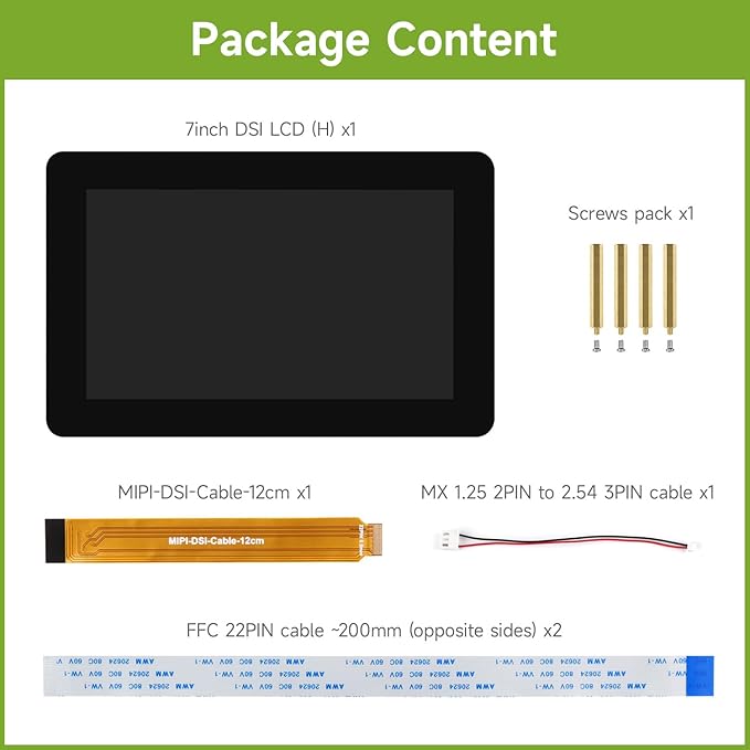 Waveshare 7 DSI Capacitive Touch Display Compatible with Raspberry Pi 5/4B/3B+/3A+ Supports ESP32-P4 RK3506 RK3576 1280x720 IPS Optical Bonding Toughened Glass 10-Point Touch Anti-Fingerprint