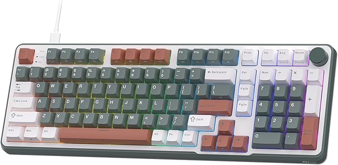 RK ROYAL KLUDGE C98 HE Mechanical Gaming Keyboard Hall Effect Magnetic Switch Hot Swappable 95% Wired RGB Keyboard Rapid Trigger Adjustable Actuation 8K Polling Rate Pro Web Driver for Mac &ampW
