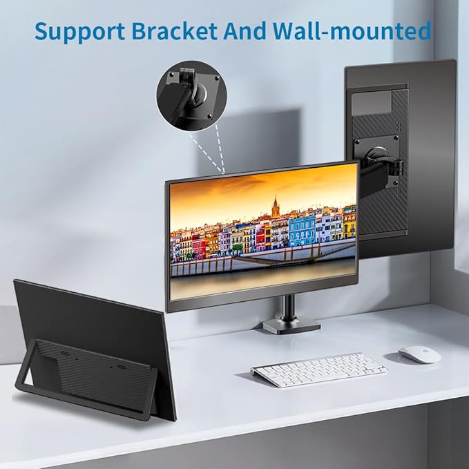 Portable Monitor Touchscreen 14USB-C &amp FHD External Display 100% sRGB Anti-Glare Eye CarePrivacy ProtectionLow-PowerVESA Mountable Travel Monitor for Laptop/Mac/Gaming/Office
