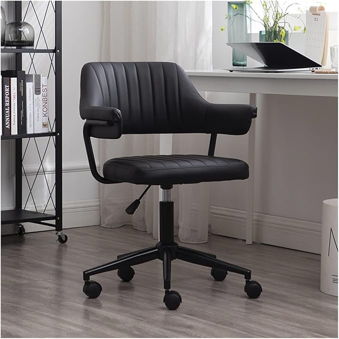Adjustable Office Computer Chair with Armrest Simple Office Chair Home Comfortable Swivel Chair Breathable Student Dormitory Office Chair(White)