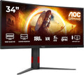AOC G4 Computer Monitor 86.4 Cm (34) 3440 X 1440 Pixels Wide W129161321 ((34) 3440 X 1440 Pixels Wide Quad Hd Led Black Red) (Renewed)