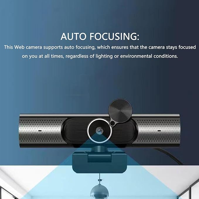 2K USB Webcam Auto Focusing HiFi Speaker Noise Reduction Mic Plug and Play PC Camera for Desktop Laptop Video Chat 2000 10 Vista OS X