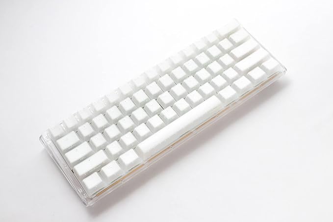 Ducky One 3 Mini Aura Clear White 60% Hotswap RGB LED Double Shot PBT Mechanical Keyboard Cherry MX Blue