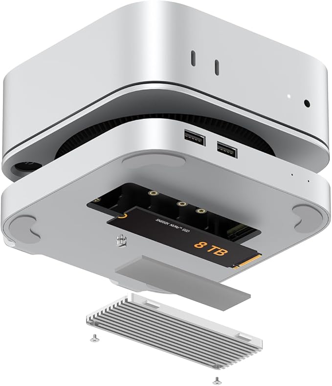 40Gbps USB4 Hub &amp Stand for Mac mini M4/M4 Pro All-Aluminum Docking Station with 40Gbps M.2 SSD (NVMe PCle) Enclosure 3*USB 2.0 3.5mm Audio USB4 Host | Mac mini M4 USB-4 Dock
