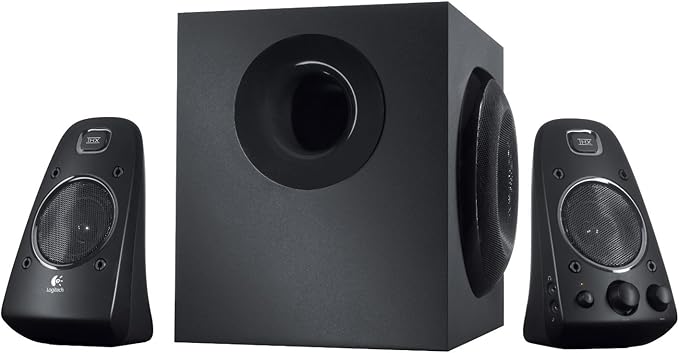 Logitech Z623 2.1 Speaker System 2 Satellite Speakers 7 Bass Reflex Subwoofer Integrated Controls with 3.5mm Auxiliary RCA inputs and Headphone Output (Renewed)