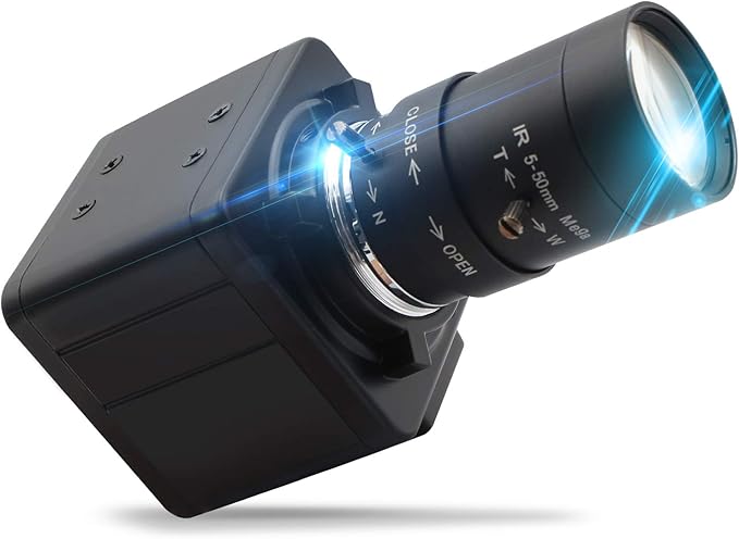 8MP Webcam 5-50mm Varifocal Lens USB Industrial Camera for Indoor Outdoor Super HD 3264X2448 USB Webcamera for Linux Windows Android Plug&ampPlay OTG Supported