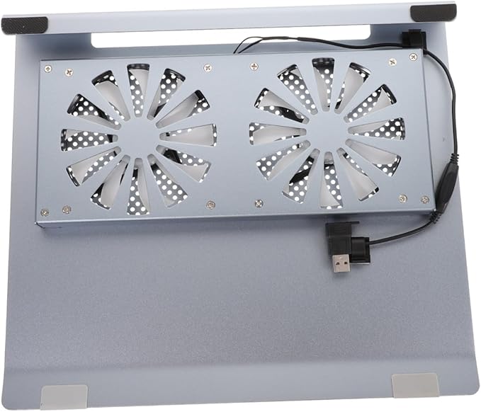 Aluminum Alloy Laptop Cooling Pad Stand with Fan USB Quiet Laptop Cooler for Notebooks to 17.3 Inch Gray Elevated Cooling Base for Computer Accessories and Gaming Use