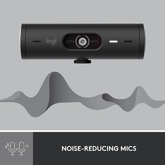Logitech Brio 501 Full HD Webcam with Auto Light Correction Show Mode Noise Reduction Mics Privacy Cover Works with Microsoft Teams Google Meet Zoom Nintendo Switch 2 New GameChat Mode - Black