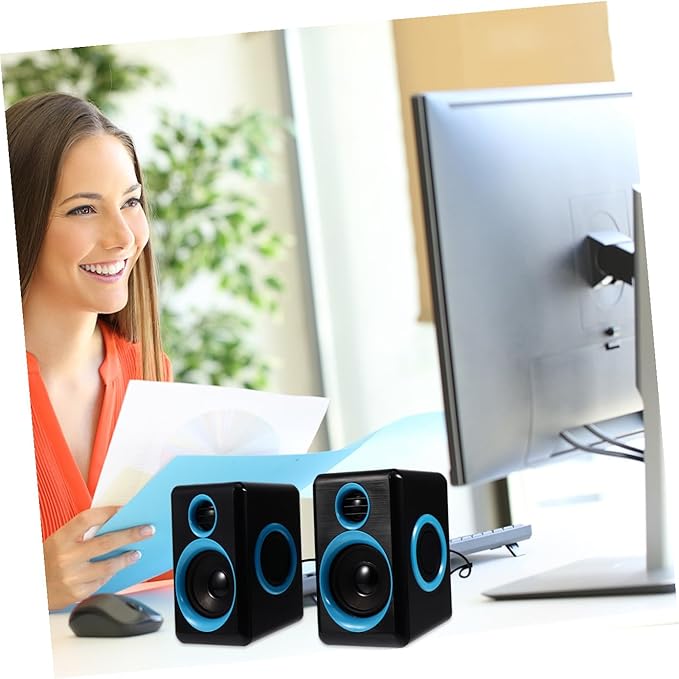 POPETPOP Mini USB 2.0 Surround Loudspeaker Box for Laptop and Desktop Computer Compact Mini Speaker Dc 5v Power Supply Suitable for Home and Office Audio