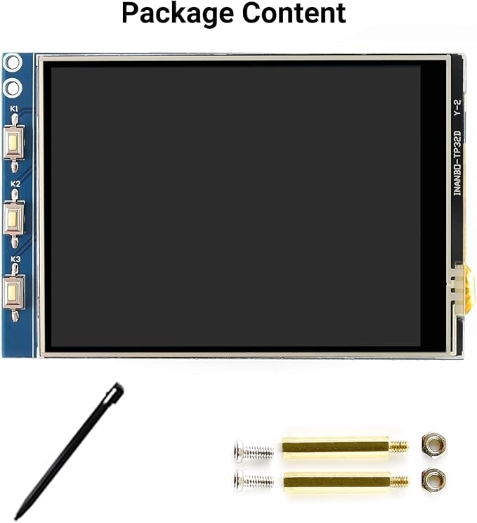 Waveshare 3.2inch Resistive Touch Screen TFT Display 320×240 LCD Compatible with Raspberry Pi 4B/3B+/3A+/3B/2B/1B+/1A+/Zero 2 W/Zero W/Zero