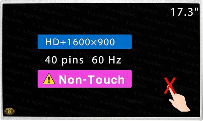 Screen Replacement for HP Elitebook 8770w Series 17.3 HD+ 1600×900 40 pin LCD Non-Touch Screen Display Panel