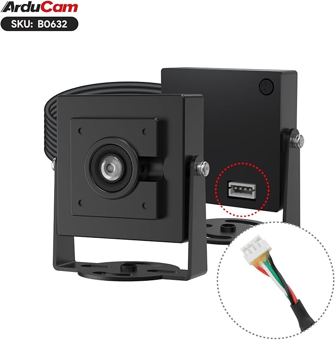 Arducam VGA Global Shutter USB Camera Module 800 FPS@QQVGA High Speed Camera Monochrome Wide Angle UVC Webcam for Windows Linux OS