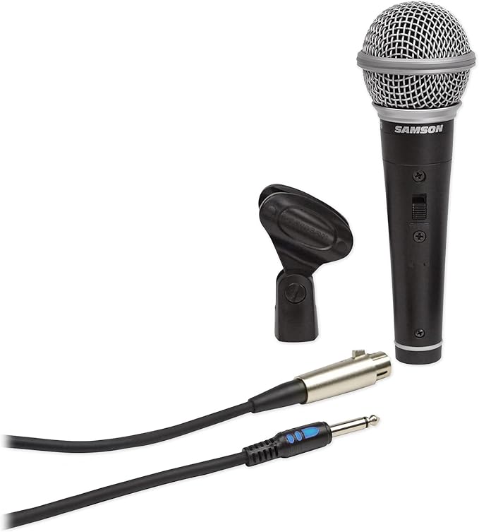 (2) Samson R21S Dynamic Cardiod Handheld Microphone+Mic Clip+Cable+3.5mm adapte (2 Items)