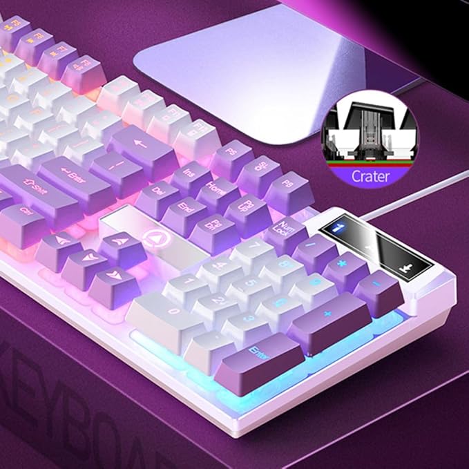 104-Key Mechanical Gaming Keyboard - Backlit USB Wired Mixed Light (Black)