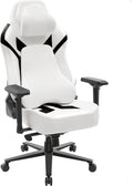 Ergonomic Gaming Chair Wyrdforging Computer Desk Chairs 4D Armrests High Back Office Chair With Headrest &amp Lumbar Pillow Tilt Rocker Recliner Heavy-Duty Base White PU Leather &amp Black Sue