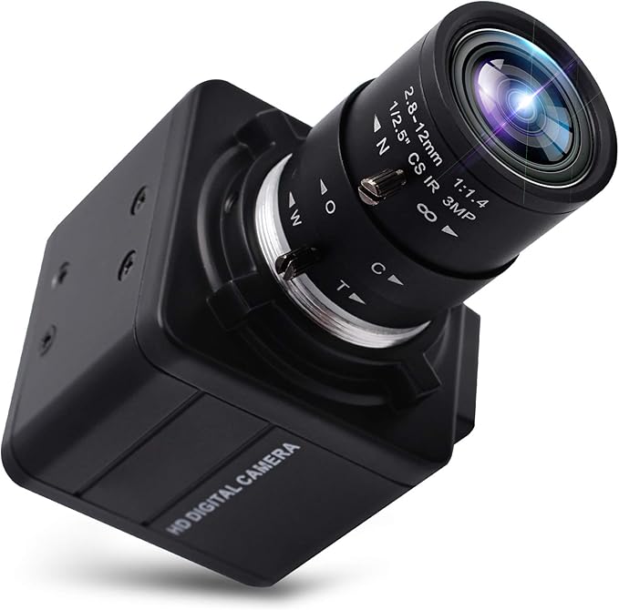 SVPRO 1080P USB Camera with Zoom 2.8-12mm Varifocal LensManual Focus IMX323 SensorLow Light Zoom Webcam UVC USB Plug and Play External Computer Camera for PCLaptop Support H.264