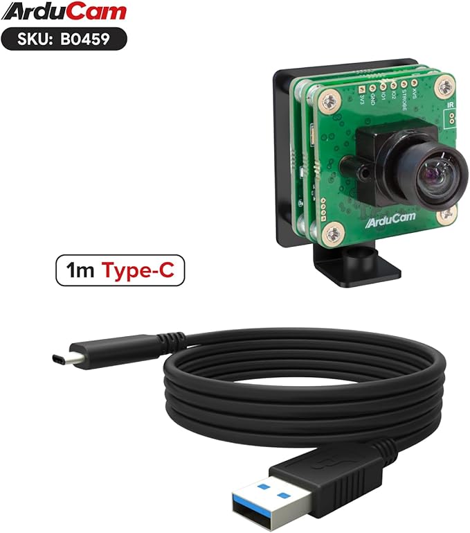 Arducam USB 3.0 Camera IMX477P 12MP High-Speed USB Camera Module with 88°(D) M12 Manual Focus Lens and Metal Case Compatible with Windows and Linux OS