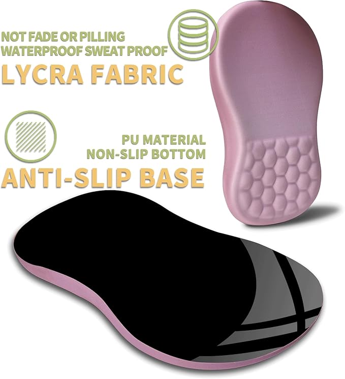 Ergonomic Wrist Rest Mouse Pad Massage Design for Carpal Tunnel Pain Relief Non-Slip Memory Foam Pink