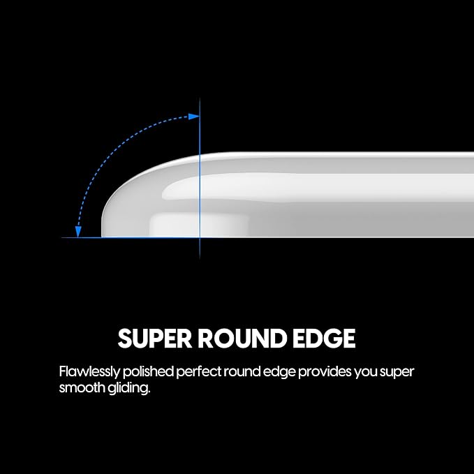 Superglide Glass Mouse Skates - Super Smooth Glide Polished Round Edge Super Fast Gaming Mouse Feet with Durable Sole for Razer Deathadder v3 Pro (Type-S White)