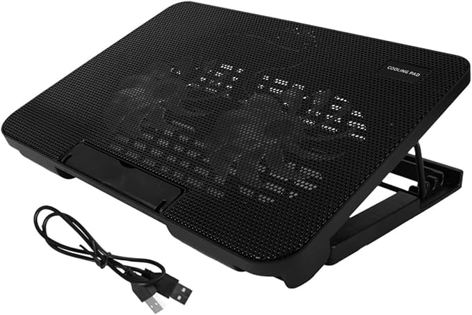 Laptop Cooling Pad USB Powered Fans Portable Heat Dissipation Stand for Gaming Laptops Black Notebook Cooler for Enhanced Performance and Comfort