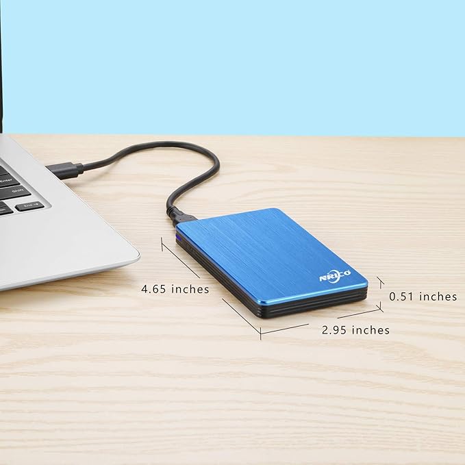 NRICO Portable External Hard Drive USB 3.0 2.5 Inch Compatible with PC Mac Desktop (Blue 500 GB)
