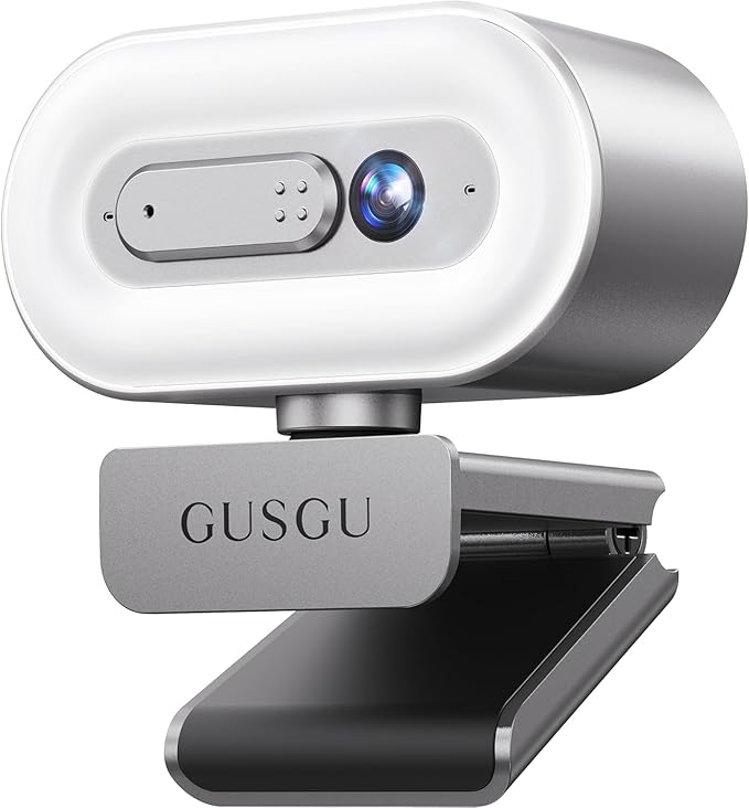 GUSGU G920 2K Quad HD Webcam for PC Auto Focus with Microphone &amp Light &amp Privacy Cover Web Camera for Desktop Computer/Laptop/MacBook USB Streaming Camera