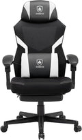 Ergonomic Mesh Video Gaming Chair with Footrest Height Adjustable Computer Chair with Lumbar Support High-Back Breathable Reclining Swivel Chair for Adults Home Office &amp Work (White)