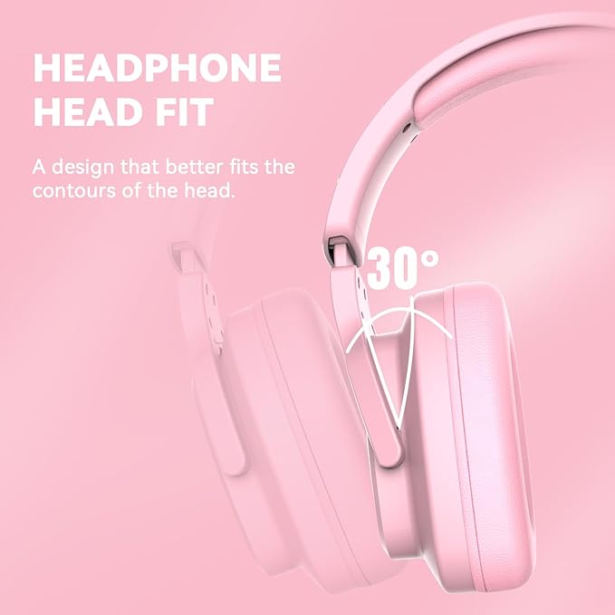 Gaming Headset for PC/PS4/PS5/Xbox One/Switch Stereo Surround Sound Gaming Headphones with Noise Canceling Flexible Mic Computer Headset with 3.5mm Jack &amp RGB Light (Pink)