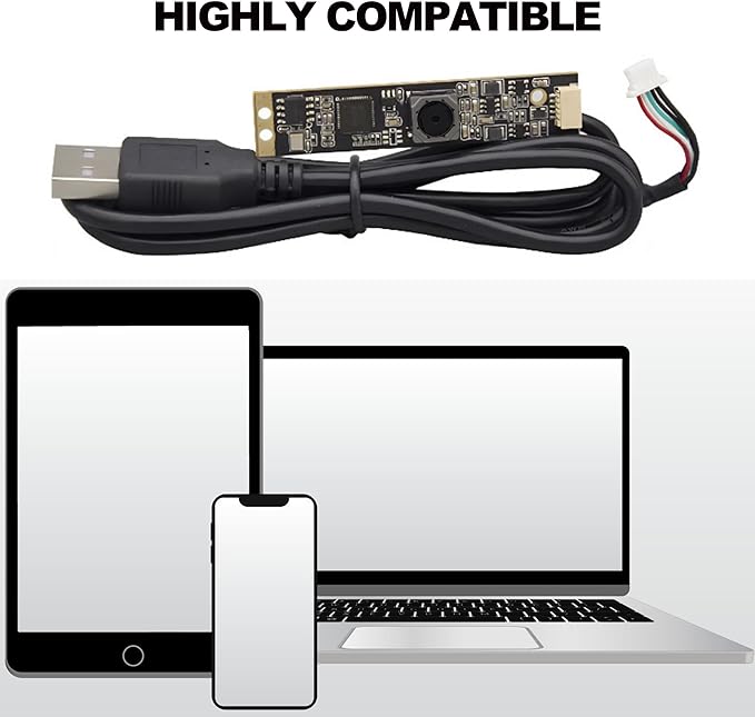 RQG 8MP USB Camera Module IMX179 Fixed Focus 4K Lightburn Camera with Microphone Embedded UVC Drive-Free USB 2.0 Camera Webcam for Laser Engraver Security PC Raspberry Pi