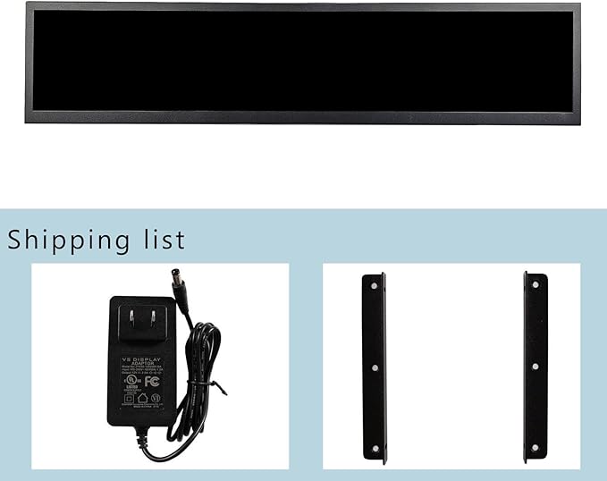 VSDISPLAY 19 Inch IPS Stretched Bar LCD Display 1920x360 Autoplay Monitor for Advertising Extra Display Gaming Cabinet Topper Monitor with USB Ports