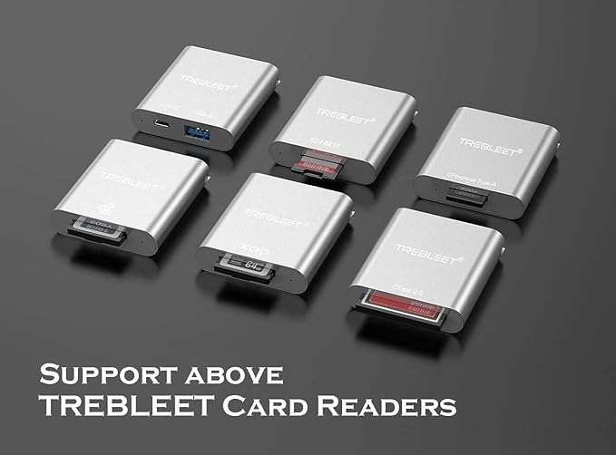TREBLEET Workflow Station - Professional 4-Bay Modular Card Reader Hub USB 3.2 Gen 2 10Gbps Docking Station Customizable Expansion for CFexpress Type A/B XQD SD/TF &amp CFast 2.0
