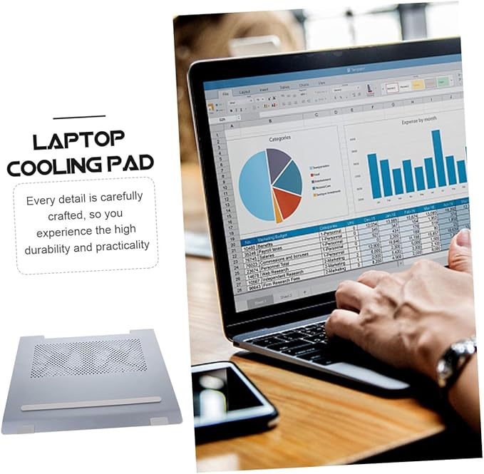 Aluminum Alloy Laptop Cooling Pad Stand with Fan USB Quiet Laptop Cooler for Notebooks to 17.3 Inch Gray Elevated Cooling Base for Computer Accessories and Gaming Use