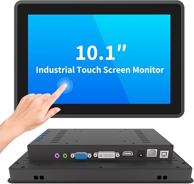 10.1 Inch Industrial Touch Screen Monitor 10 Points Touch Ratio 16:10 Capacitive PCAP Display 1280 x 800R Active Matrix TFT LCD LED Backlight VGA DVI HD-MI Ports