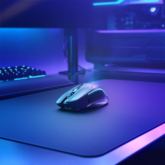 GLORIOUS Gaming Model I 2 Wireless Gaming Mouse - Hybrid 2.4Ghz &amp Bluetooth 75g Superlight 9 Buttons (2 Swappable) RGB PTFE Feet MMO/MOBA/FPS Long Battery Life Side Thumb Rest - Black
