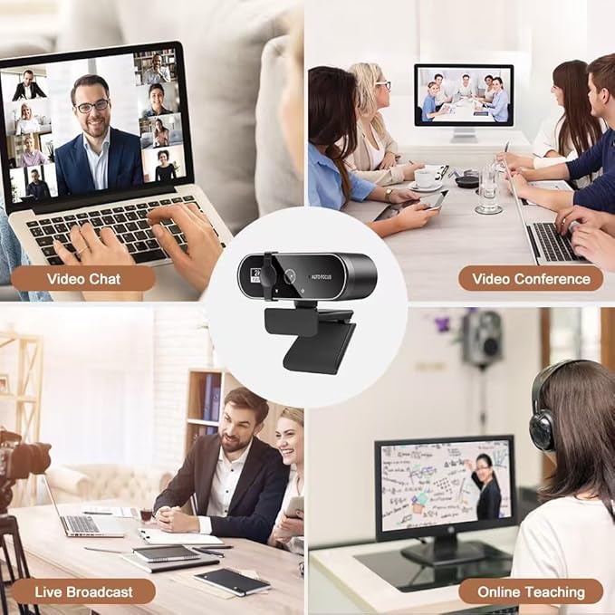 High-Definition 1080P/2K/4K USB Camera for Online Teaching Live Streaming &amp Video Calls - Plug-and-Play