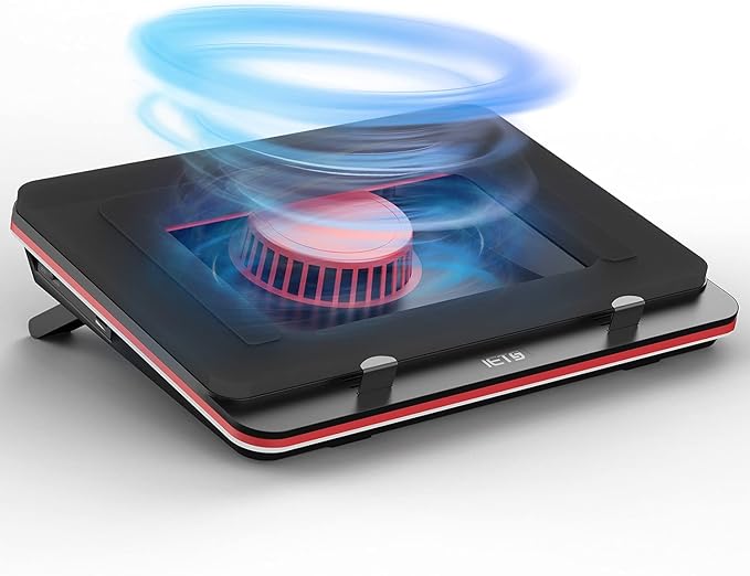 GT500 Powerful Turbo-Fan (4200 RPM) Laptop Cooling Pad with Infinitely Variable SpeedSeal Foam for Rapid Cooling Gaming LaptopDust Filter for Protect Laptop13-17.3inch Laptop Cooler