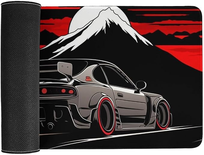 Large Mouse Pad Gaming Anime Rx7 JDM Black Mountain Cool Desk Mat Long Big Mousepad Extended Keyboard Computer Pad Office Desk Organizers and Accessories 40X75cm