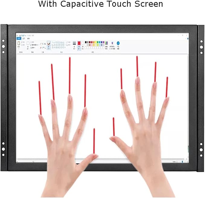 1pc 15 Inch 1024x768 Open Frame Industrial Wall-Mounted Touch Screen Monitor 4:3 Capacitive/Resistive Features Automation(Capacitive Touch)