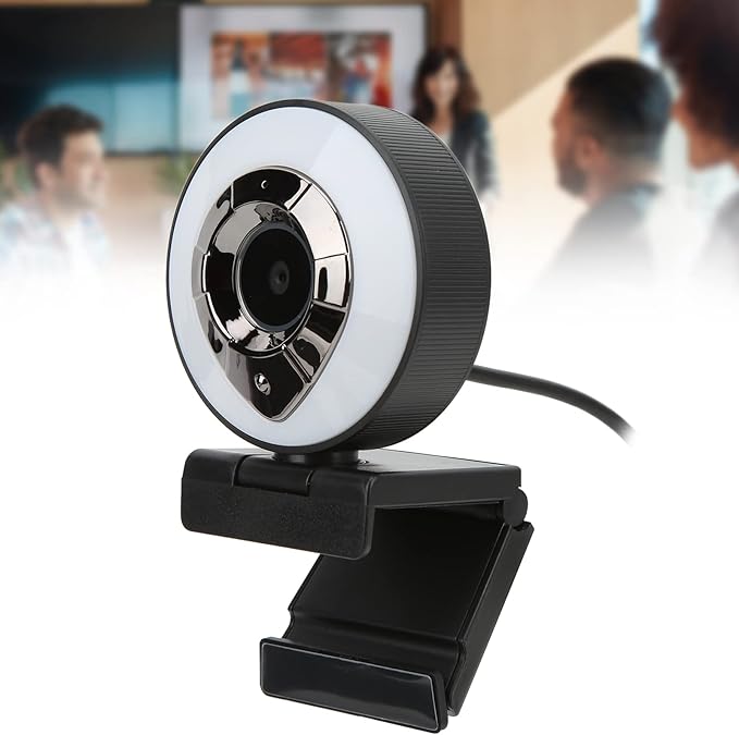 1080P HD Web Camera with Autofocus USB2.0 Webcam for Desktop Laptop PC - Clear Video 360° Rotation Adjustable Beauty Light