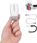 Wireless Mini Bluetooth Mouse with Card Reader (Up to 2TB)Portable Compact Silent Rechargeable Small Finger Optical Travel Mouse for PC/Laptop/Tablet/Smartphone Students Kids Girl Boy Gift (Silver)