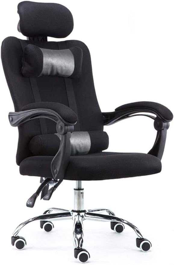 Office Chair Gaming Chair Office Chair with Arms Reclining Leather Computer Chair Swivel Office Chair with Footrest Adjustable Headrest and Lumbar Support (Color : Black Size : L)