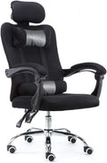 Office Chair Gaming Chair Office Chair with Arms Reclining Leather Computer Chair Swivel Office Chair with Footrest Adjustable Headrest and Lumbar Support (Color : Black Size : L)