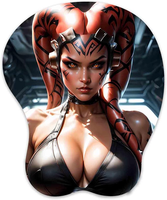 3D Mouse Pad Oppai Mousepad with Soft Gel Wrist Rest Anime Manga Gaming Boob pad Anti-Slip Mouse Mat （Talon 2）