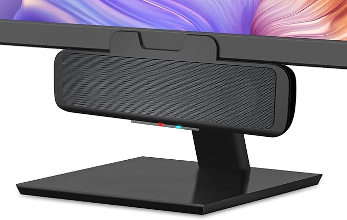 Cyber Acoustics USB &amp Bluetooth Speaker Bar (CA-2890BT) – USB Powered Speaker with Speakerphone for PC and Bluetooth to Simultaneously Connect to Smartphones Clamps to Monitor Convenient Control