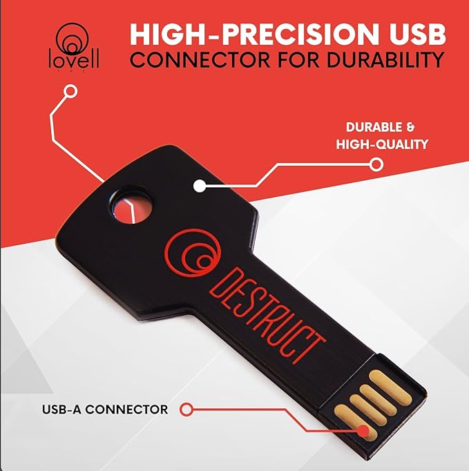 Lovell DESTRUCT PRO - USB Hard Drive Eraser &amp Data Destruction Tool - 3 Phase Crytopgraphic Wipe - Super Fast SMART Technology - Multi-Drive Compatibility - Works With HDD SSD &amp External Har